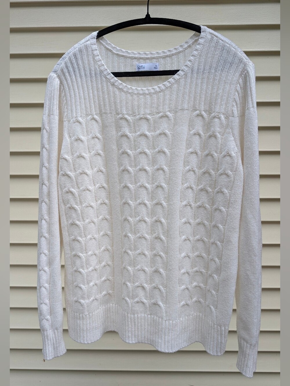 Croft & Barrow White Cable Crewneck Sweater